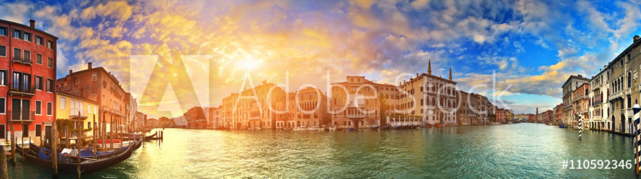 Picture of Panorama of Grand Canal at sunset Venice Italy
